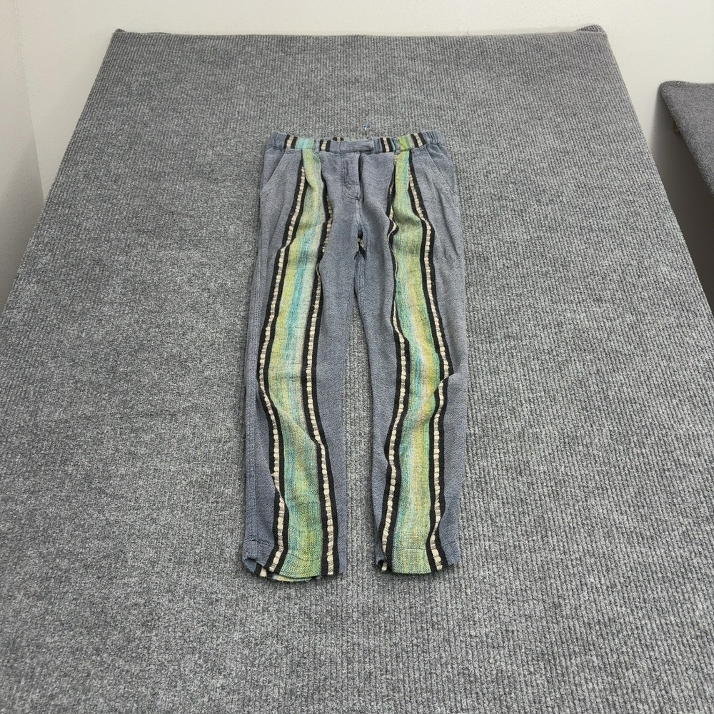 Free People Pants Womens 2 Blue Cotton Acrylic Woven Stripe Boho Casual Style
